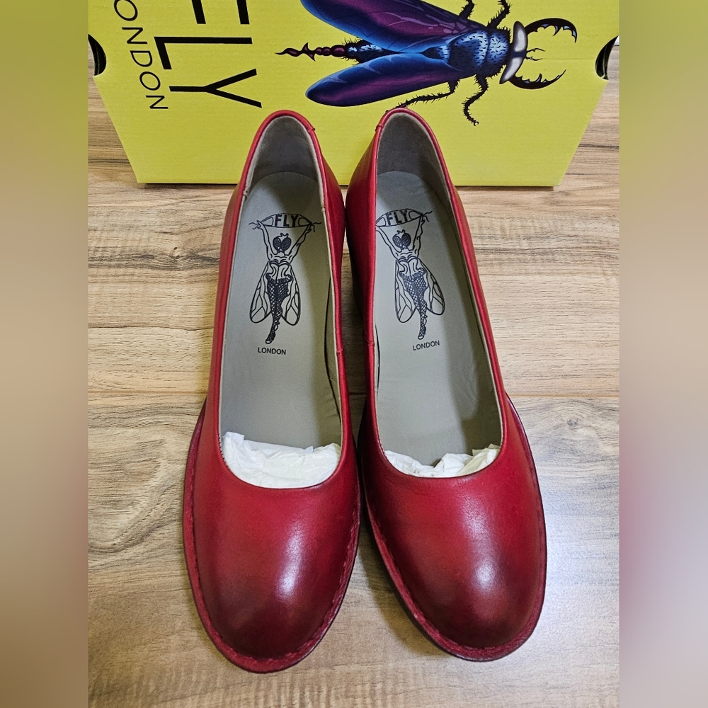 New Fly London Bery104fly Pumps, Red - Picture 3 of 15